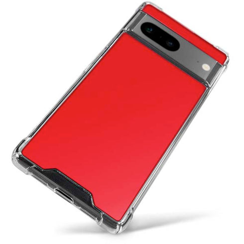 Red Google Pixel 7a Clear Case